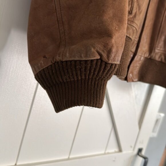 Vintage Burma Run leather bomber jacket size medium 35 years old - Picture 4 of 6